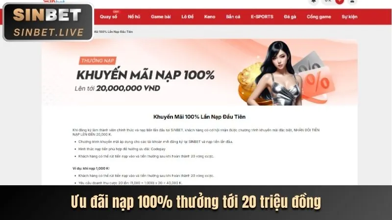 Thưởng Nạp Tiền Lần Đầu tại 98win App